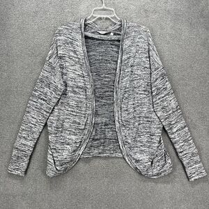 Athleta Cardigan Womens Small Gray Drape Pose Wrap Marled Open Front Knit‎